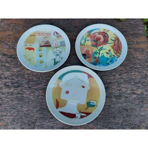 Starbucks 2005 Leadership Conference Ceramic Plates Set of 3 Abstract Designs
